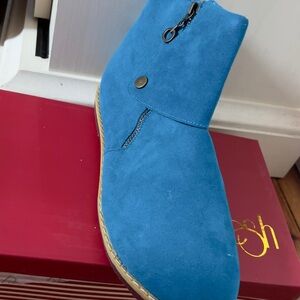 Women’s Blue Suede Ankle Boot